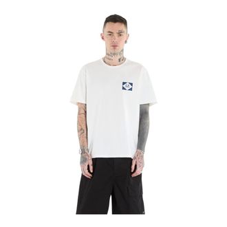 C.P. Company T-Shirts, male, White, Size: XL Thick T-shirt - Logo on back