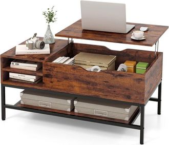 Costway Costway - Lift Top Coffee Table Living Room Table with Hidden Compartment & Removable Storage Shelf