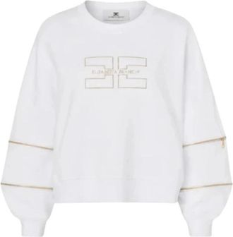 Elisabetta Franchi Logo Sweatshirt - Dames - Sweatshirts - Wit - S - Hoodies & sweatvesten