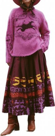 Carolina K Folklore Long Sleeve Sweater In Fuchsia