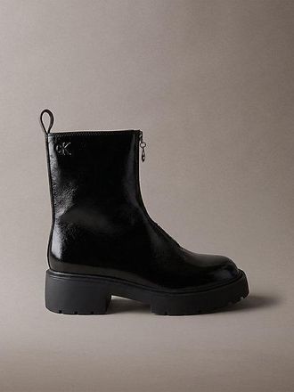 Calvin Klein CK Bold Botines De Piel Brillante Con Cremallera