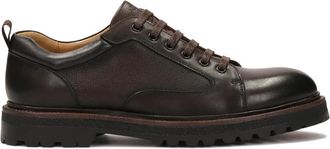Kazar Veelzijdige bruine leren halfschoenen - Heren - Veterschoenen - Bruin - 40 EU - Leer - Schoenen