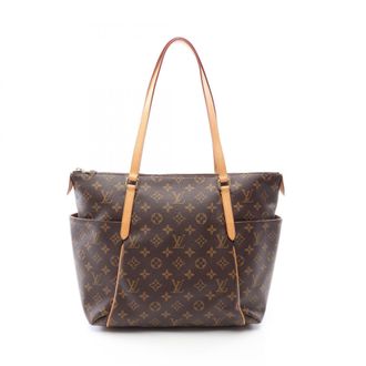Louis Vuitton Brown Coated Canvas Leather Handbag Tote Bag (Pre-Owned)