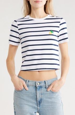 French Connection Rallie Stripe T-Shirt in Navy/White Stripe at Nordstrom Rack, Size X-Large