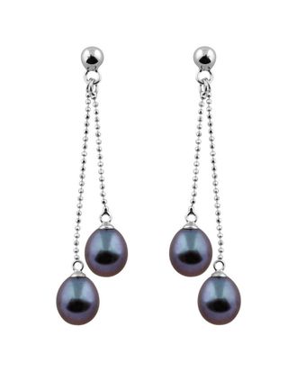 Splendid Pearls Rhodium Over Silver 7-8Mm Pearl Earrings