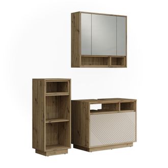Vicco Conjunto De Muebles De Ba&ntilde;o Beatrice, Cachemira/roble Artesanal,, Vicco