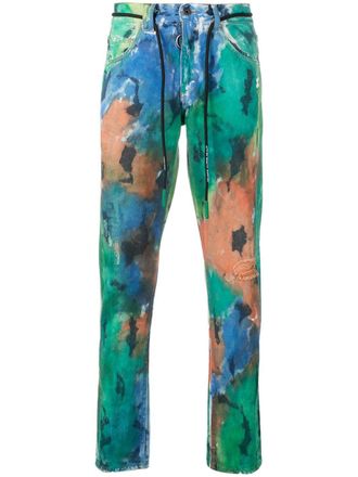 Off-white paint splattered jeans - men - Cotton/Cotton - 31 - Multicolour