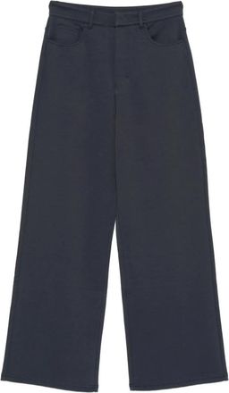 Max Mara Jersey Broeken - Dames - Wijde Broeken - Blauw - M - Katoen - Broeken