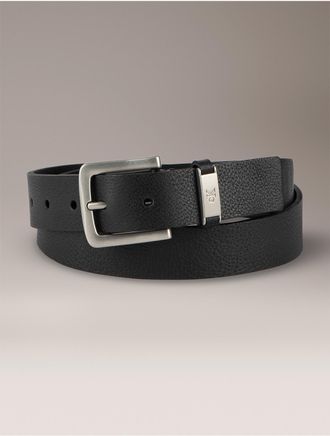 Calvin Klein Mens Leather Harness Buckle Belt - Black - M