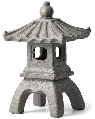 Glitzhome Handmade Faux Concrete Pagoda Garden Statue