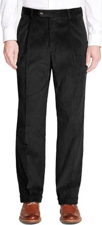 Berle Mens 8 Wale Luxury Italian Corduroy Pant In Black