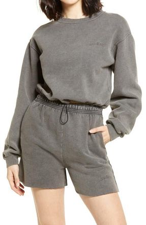 BDG Bubble Hem Sweat Top in Charcoal at Nordstrom, Size Small