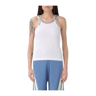 Pinko Pinko, Tops, Dames, Wit, XS, Canotta con borchie