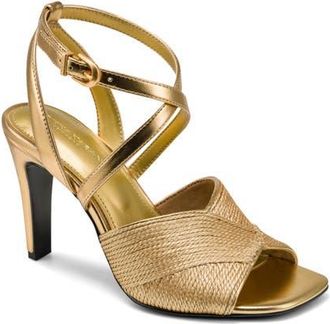 DKNY Brooks Ankle Strap Sandal in Gold at Nordstrom, Size 6.5