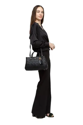 Guess Sally Triple Comp Shoulder Bag - Black