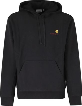 Carhartt Work in Progress Hooded American Script Sweatshirt - Heren - Hoodies - Zwart - XL - Katoen - Hoodies & sweatvesten