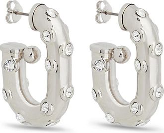 Paco Rabanne Rhinestone Link Oorbellen - Dames - Oorbellen - Grijs - ONE Size - Accessoires