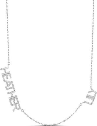 SHYMI Pav&eacute; Multi Name Necklace in Silver at Nordstrom