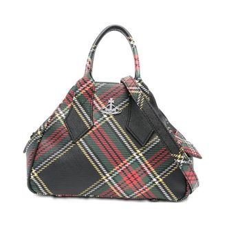 Vivienne Westwood Handbags, female, Multicolor, ONE SIZE, Black Tartan Check Pattern Top Handle Bag