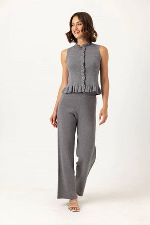 Sundays Nolan Wide Leg Pants In Fog Sweater
