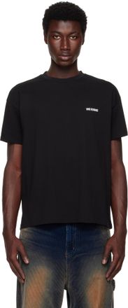 【関税込み】We11done ブラック Wave Tシャツ We11done オーバーサイズ Tシャツ | ブラック | FARFETCH JP