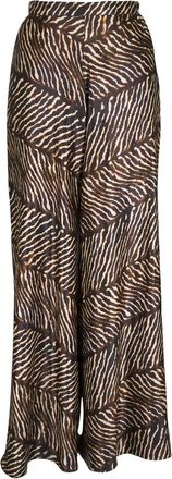 Peter Cohen Pantaloni a palazzo con stampa animalier - Marrone