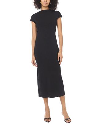 Vince Camuto Mock Neck Drop Shoulder Midi Dress