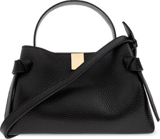 Yuzefi Tassen, Dames, Zwart, ONE Size, Leer, Handtas Gyoza Mini