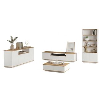Dmora Conjunto De Muebles De Sal&oacute;n Stienta, Modular, 11 Estantes, 11 Puertas, Roble Marr&oacute;n Nudos
