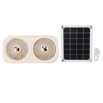 OEM Ventilador Solar Port&aacute;til De 20 W Con Doble Extracci&oacute;n Para Casetas De Perros Y Ba&ntilde;os Exteriores - Rosa Claro