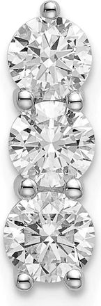 Diamond2Deal 14K White Gold Lab Grown Diamond 3-stone Pendant (1ct, VS, G-H)