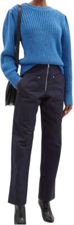 Isabel Marant Etoile Navy Phil Trousers with Silver Zip