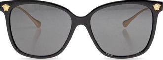 Versace Oversized Squared Zonnebril - Dames - Zonnebrillen - Zwart - 57 MM - Accessoires