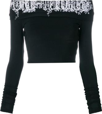 Off-white front logo strapless blouse - women - Spandex/Elastane/Viscose/Polyester - 38 - Black