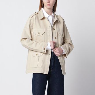 Blaz&eacute; Milano Giacca sahariana in denim beige