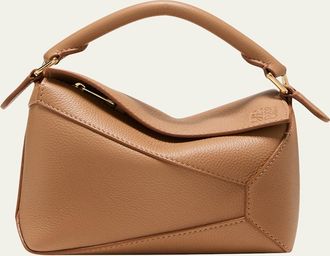 Loewe Puzzle Edge Mini Top-Handle Bag in Grained Leather