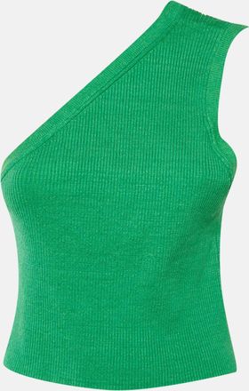 Jacquemus Green Linen Knit La Maille Ascu One Shoulder Top