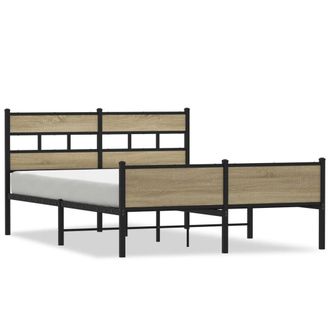 Berkfield Home Bed Frame without Mattress Sonoma Oak 140x200 cm Engineered Wood in Brown