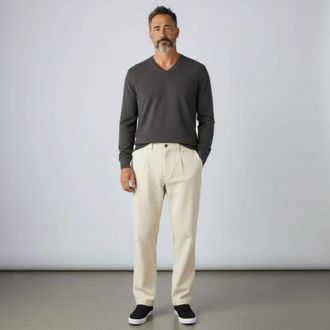 Brunello Cucinelli Off White Corduroy Trousers, Brand Size 42 (US Size 26)
