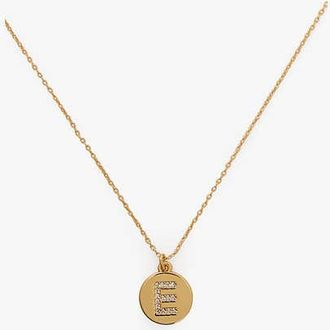 Kate Spade New York Pave e Initial Mini Pendant Necklace
