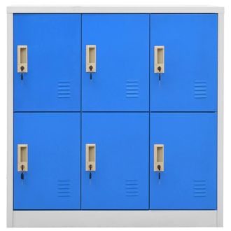 Berkfield Home Locker Cabinets 2 pcs Light Grey & Blue 90x45x92.5 cm Steel