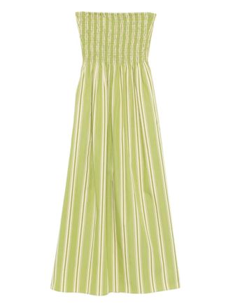 Faithfull The Brand Jamie Midi striped smocked dress - Green