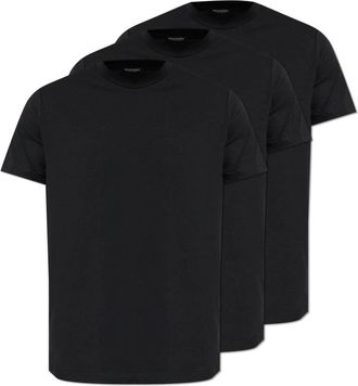 Dsquared2 Tops, Heren, Zwart, M, Katoen, Driepack ondergoed t-shirts