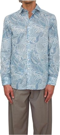 Etro Celeste Roma Shirt - Heren - Casual Overhemden - Veelkleurig - 4XL - Katoen - Overhemden