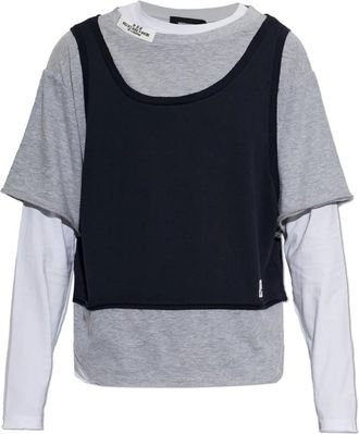 Dsquared2 T-shirt van gecombineerde stoffen - Heren - Longsleeves - Veelkleurig - XL - Katoen - Tops