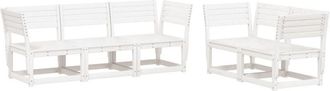 vidaXL 5 Piece Garden Sofa Set White Solid Wood Pine Vidaxl