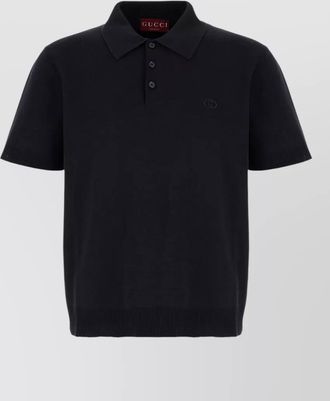 Gucci silk blend shirt polo collar short sleeves