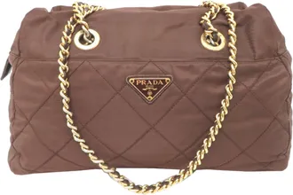 Prada Brown Nylon Tote Bag (Pre-Owned)