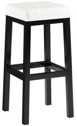 Clp Taburete De Bar Taylor Altura Del Asiento 83 Cm Estructura De Metal Negro Blanco Simil Cuero