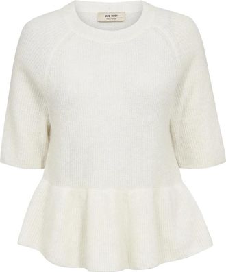 Mos Mosh Rondgebreide trui - Dames - Ronde hals truien - Beige - M - Truien & Vesten